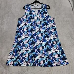 Stella Parker Dress Women's Plus Pink Blue Floral Mini Cruise‎ Sleeveless